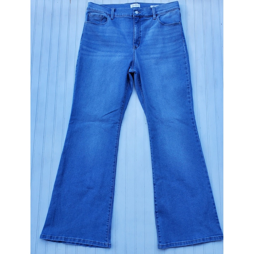 Jessica Simpson High Rise Flare Jeans Size 16 Stretch Denim Western Countrygirl